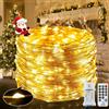 Qillnyy [200 LED] Catene Luminose,23M 8 modalità luci natale interno ，all'aperto/interno impermeabile con timer remoto per giardino, balcone, matrimonio, festa, Natale (bianco caldo)