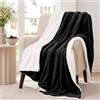 Aisbo Coperta Pile Letto Matrimoniale, Plaid Divano, 150x200cm Nero | Grande Plaid Divano Singolo Morbida, Felpa Coperta Calda Invernale, Idea Decorativa per Lei e per Lui, Regalo per Donna