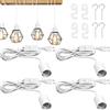 BORDEAG Cavo Porta-Lampada Con Interruttore,4 Pezzi E27 Spina Portalampade Con Fibbia A Otto E Gancio In Ferro,Portalampade A Sospensione,Cavo Con Lamapadina Per Cucina Del Soggiorno,Lampade Da Terra,5 m,250V