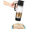 Fousenuk Dosatore Miele, Dispenser con Premere Sul, Vasetto Miele, Distributore Antigoccia, Contenitore Porta Vetro con Manico, per Sciroppo Caffè, Salsa di Soia, Altri Liquidi (Nero)