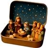 Aiwdeyi Mini Presepe Natalizio In Scatola Di Latta, 13x2,5x8cm Set Del Presepe In Scatola Di Latta Realizzato A Mano, Miniature Natalizie In Resina, Per Scrivanie, Ingressi, Riunioni Di Famiglia