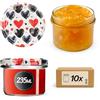 KADAX Set di 10 barattoli per marmellata KADAX da 235 ml con coperchio a vite a forma di cuore Ø 82 mm - Barattoli per marmellata, chutney, verdure sottaceto, paste, salsicce, carne, alimenti per bambini e