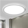LQWELL® LED Plafoniera, 1.6CM Ultra-Sottile Rotonda Piatta IP44 Lampada da Bagno Impermeabile 24W 6500K 2500LM Moderna per Soggiorno Camera da Letto Cucina Balcone Seminterrato Ufficio, 300 * 16mm