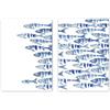 SALVADERO Set di 2 Poster Mare e Spiaggia - Decorazione da Parete Oceano | Stampa Artistica 250 g/m² Opaca, Senza Cornice (Sardines, 30L x 21P cm)