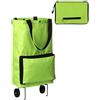 ausuky Carrello Pieghevole della Borsa delle Ruote - Verde (Verde) - B074020