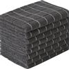 Generic Asciugamani da cucina in microfibra e panni per la pulizia, confezione da 4 - Ultra morbidi, super assorbenti, senza pelucchi - Strofinacci con motivo a reticolo, 30,5 x 30,5 cm (nero)