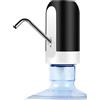 Rumicet Pompa per bottiglie d'acqua, ricarica USB, portatile, colore nero, pompa automatica per acqua potabile con tubo dell'acqua e cavo di ricarica, adatta per grandi e piccoli, secchio per acqua per PC con