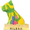Tozoaioo Magnete da frigorifero Bilbao Spagna souvenir da viaggio in resina colorata floreale cucciolo stile decorazione per la casa classico punto di riferimento artigianale