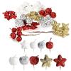COM-FOUR® Decorazione natalizia, ramoscelli, stelle e mele decorative | set artigianale - decorazione da tavola