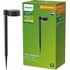Philips LED Vynce Paletto Solare da Parete per Esterni, Quadrata, Luce Bianca Calda, 1.5W, IP44, Nero