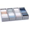 ZENO Clothes Organisers PAX100 Organizzatore per Cassetti Mobili Pax 100 | Set di 4 Contenitori e Organizer per Vestiti, Cesti Divisori in Tessuto per Intimo, Calze e Abbigliamento