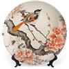Gokays Piatti decorativi da appendere alla parete, con fiori di uccelli e peonie, piatto in ceramica cinese meticolosa, piatto oscillante con espositore per la casa, decorazione per mobili da cucina,
