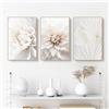 Sarah Duke Set di 3 poster con rose bianche e fiori, moderni quadri su tela, senza cornice, decorazione da parete per soggiorno, camera da letto (30 x 40 cm)
