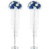 NUPTIO Vasi Sposa Centrotavola 2 Pezzi 100cm Alto Vaso D'argento Per I Fiori Cristallo Fiori Stand Metallo Matrimoni Centrotavola Per Festa Compleanno Anniversario Corridoio Decorazioni Soggiorno