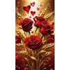 ARTGOTO Diamond Painting Quadrati Adulti Grandi Dimensioni Kit Completo,40x70cm Pittura Diamante Adulti Rose B,Fornito con Diamond Painting Quadrato Accessori per la Decorazione