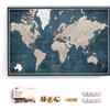 Canvascale Mappa del mondo su tela, bacheca in sughero, scritta inglese, decorazione da parete per tutte le stanze, immagini su tela con motivo mappa del mondo (70 x 50 cm, modello 19)