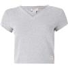 Calvin Klein Donna T-Shirt Maniche Corte Woven Label Rib Tee con Scollo a V