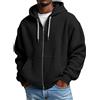 Generico Felpa con Cappuccio Uomo Felpa Uomo Con Zip Hoodie in Tessuto Waffle | Zip Intera con Cappuccio e Tasca a Canguro - Coulisse, Giacca Invernale Calda