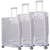 Hilai Coprivaligia 3 pezzi 20/24/28 pollici Copri bagaglio in PVC trasparente spesso Protezione per bagagli resistente all'acqua e alla polvere con nastro di fissaggio regolabile per trolley con ruote