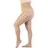LEELA LAB Collant Donna Curvy Fashion - Collant Pois 30 Denari Calze curvy taglie forti, Calze donna curvy velate e ricamate con pois - Made in Italy per ogni occasione