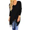 ZhuiKun Donna Maglione Cardigan Irregolare Tassel Camicetta Gilet Top Giacca Manica Lunga Giacca