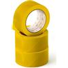 OFITURIA Nastro Adesivo, Colore Giallo, Nastro per Imballaggio e Organizzazione di Scatole e Spedizioni, Sigillo di Vari Colori Vivaci 66 mt x 48 mm (3 unità - Giallo)