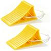 Keltorio 2 cunei per ruote, 220 x 110 x 105 mm, cunei freno per auto, rimorchio, roulotte, camper (giallo)