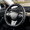 SEG Direct Coprivolante Auto Tipo D 37-39cm, Nero | Pelle Microfibra, Copertura Volante Fondo Piatto Forma D, Dimensioni Standard, Taglia Media