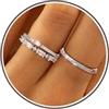 Chihayafuji Anelli impilabili da donna placcati in oro 14 carati, resistenti all'ossidazione, con zirconi delicati, minimalisti, misura 5-11 per donna