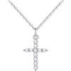 U7 Collana Donna Croce con Zirconi+ Catena Acciaio 45+5 cm, 3 Taglie Colori | Collana croce donna con Zirconi 5A+, ciondolo croce in rame placcato platini/oro 14K/oro rosa, regalo per donna mamma amica