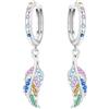 MISEFF Orecchini pendenti in argento 925, motivo farfalle e fiori e foglie, gioielli alla moda, regalo per orecchie sensibili