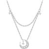CYMYSS Collana in argento con ciondolo, da donna, in argento Sterling 925, lunghezza regolabile, 40-45 cm, regalo per donne
