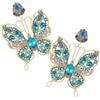 BESTYASH Orecchini Piccoli Donna Vintage a Forma di Farfalla Decorazioni in Brillantini e Lega Leggera, per Matrimonio o Compleanno