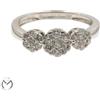 Anello trilogy rosetta in oro bianco 18 Kt 750 con diamanti 0,69 ct -953/ST-