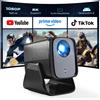 StarTech Proiettore Smart - Proiettore portatile per home cinema - Supporto 4K - Full HD 1920x1080 - 1500 lumen ANSI - Wi-Fi - Correzione automatica della distorsione - Spina europea