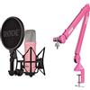 RØDE NT1 Signature Series Microfono a Condensatore + Braccio da Studio PSA1+ - Kit di Registrazione Professionale per Voce, Streaming e Podcast (Rosa)