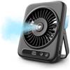Kssvzz Ventilatore da Tavolo con Nebulizzatore - Mini Ventilatore USB Ricaricabile | 6000mAh Portatile Ventilatori da Scrivania con 5 Velocità,120° Regolabile & Display a LED, Fan senza Fili per Ufficio, Camera