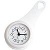 Honseadek Orologio da parete per il bagno, impermeabile, piccolo, digitale, silenzioso, per doccia, dimensioni compatte, moderno, con display trasparente (bianco)