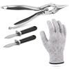 CITINER Set Professionale Coltello Ostriche in Acciaio Inox | Apri Ostriche a Leva, Guanti Antitaglio Inclusi, Per Cucina, Barbecue e Campeggio