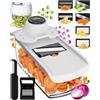 Fullstar Pro Core - Mandolina per Verdure e Affettatrice Julienne 11-in-1 | Spiralizzatore, Tagliaverdure Julienne e Grattugia Formaggio - Affetta & Tritatutto Manuale (11-in-1, Bianco)