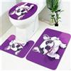 Generic Set Tappeti Bagno Bulldog francese viola 3 Pezzi Tappetini Bagno Morbidi Assorbenti Lavabili, Set Antiscivolo con Copriwater e Tappeto Contorno WC, per Bagno WC Bidet