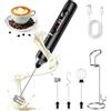 JABNOW Montalatte Elettrico Ricaricabile digitale di ricarica, batteria USB-C e velocità a 3 livelli, include 3 fruste per caffè, schiuma di latte e frullati proteici