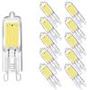 ENGEYA Lampadine LED G9 2W (Equivalenti a 25W) G9 Lampade a Risparmio Energetico, Chip COB/Bianca Fredda 6000K/ 250 Lumen, 360° Angolo Luminoso, Non Dimmerabile, Pacco da 10