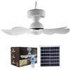 Sjfbebsy Ventilatore da soffitto solare, Ventilatore da tenda portatile 2 in 1 con telecomando 5000mAh a 6 pale con luce per campeggio, soffitto ad energia solare