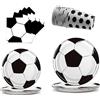 JSRHEEM Set di stoviglie decorazione festa calcio - 50 pezzi, piatti e bicchieri calcio inclusi; Tovaglioli per 10 persone - Decorazione compleanno tema calcio (Football1)