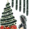 QIMMU Ghirlanda Natalizia, 10m Verde e Bianco, Festoni Natalizi, Decorazioni Natalizie, Per Albero di Natale, Scale, Esterno