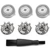 Molythrix 3 testine di ricambio per rasoio SH30 compatibili con serie SH30 RQ32 S300 S529,S300 - Lame di rasatura di precisione per uomo, cura delicata della pelle, facile montaggio con spazzola di pulizia