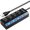 Generic Divisore USB Adattatore Dati Multi-Porta Portatile | Hub USB Multiuso con Pulsante Indipendente per Editing Video Lavoro da Remoto Casa Aula Configurazione Studio Spazio