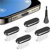 Limvory Spina antipolvere USB C, confezione da 4 tappi antipolvere di tipo C, con spazzola per la pulizia, per iPhone serie 15, Samsung Galaxy S22/S21/S20, Note 20/10, tutti i dispositivi USB C