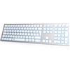 B.FRIENDIT Tastiera USB cablata Slim - Alloggiamento in alluminio con tastiera numerica, retroilluminazione RGB, compatibile con iMac (2016 e 2017, Pro) e PC (bianco argento)
